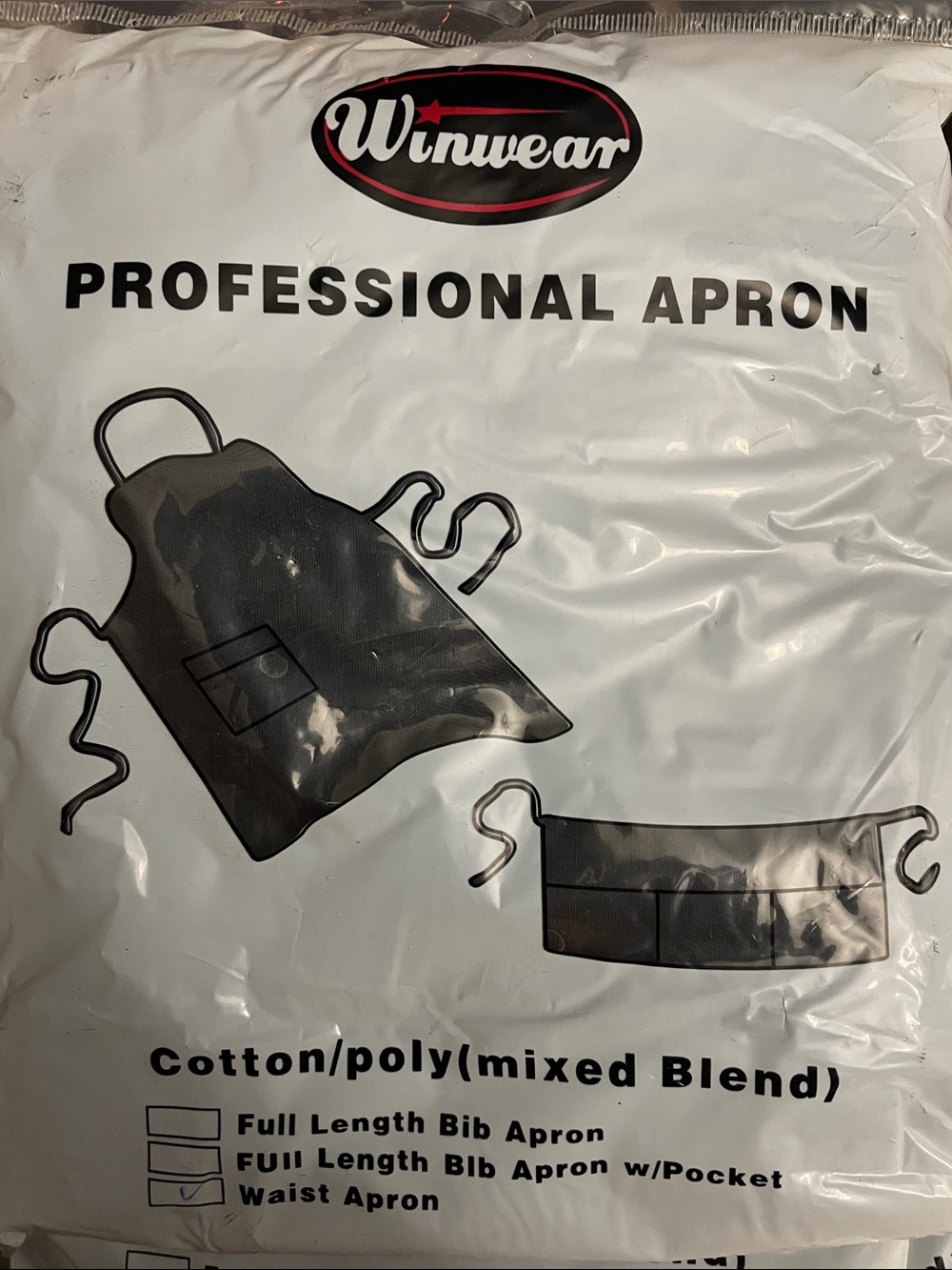 6 Professional Black Waist Apron Bundle